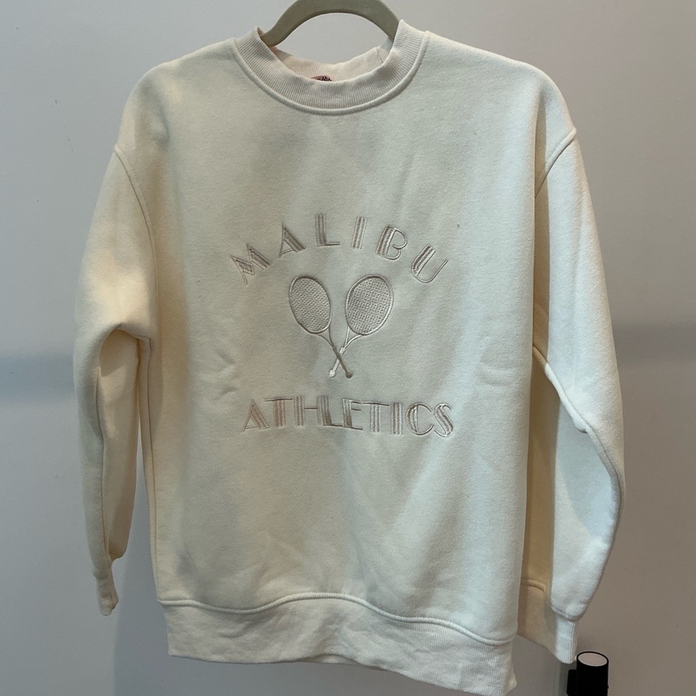 BAILEY ROSE - Malibu Athletics Cream Crewneck Sweater